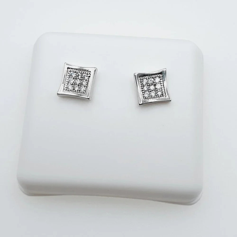 C925 Sterling Silver Plated CZ Earrings, INUS1BR036